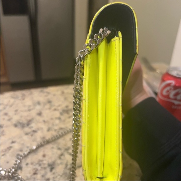 Rare- Ysl Neon Yellow Wallet on Chain - Picture 3 of 15